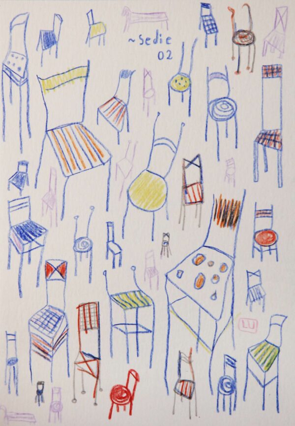 Illustrazione a matita “Sedie #2”