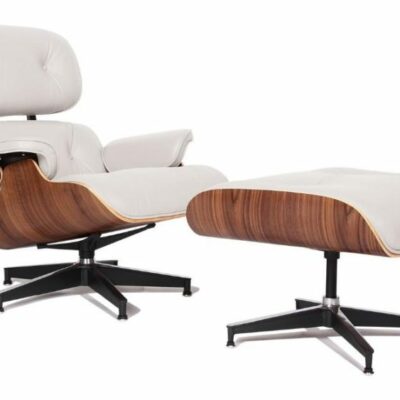Lounge chair & ottoman Replica Eames - Bianca e Noce