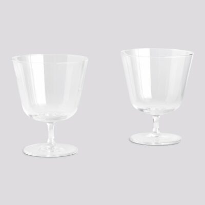 Set 2 bicchieri con stelo curvo
