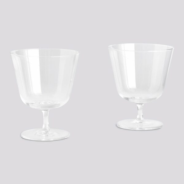 Set 2 bicchieri con stelo curvo