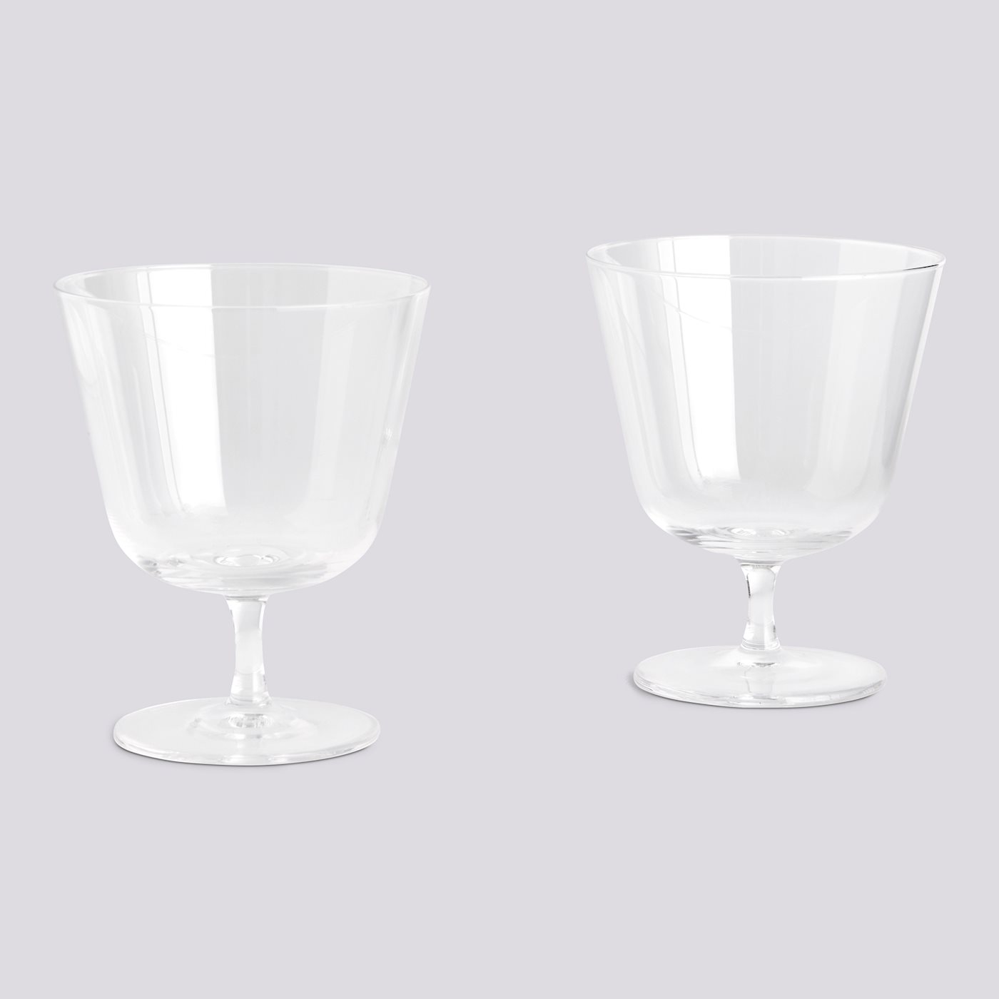 Set 2 bicchieri con stelo curvo